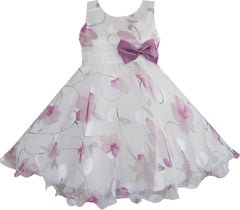 Girls Dress Tulle Bridal Lace With Flower Detailing Size 3-14 Years