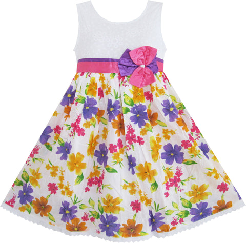 Girls Dress Hot Flower Belt Party Christmas Size 2-12 Years