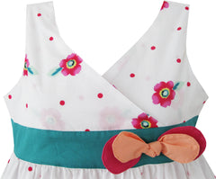 Girls Dress Hot Flower Belt Party Christmas Size 2-12 Years