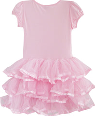 Girls Dress Tutu Dancing Tiered Skirt Ballet Party Size 2-10 Years