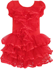 Girls Dress Tutu Dancing Tiered Skirt Ballet Party Size 2-10 Years