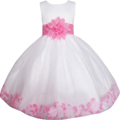 Flower Girl Dress Princess Rose Mesh Sequin Wedding Size 2-14 Years