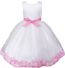 Flower Girl Dress Princess Rose Mesh Sequin Wedding Size 2-14 Years