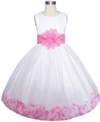 Flower Girl Dress Princess Rose Mesh Sequin Wedding Size 2-14 Years