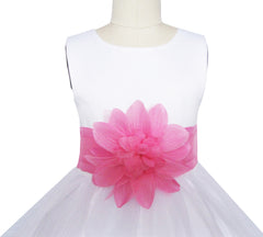 Flower Girl Dress Princess Rose Mesh Sequin Wedding Size 2-14 Years