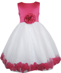 Flower Girl Dress Princess Rose Mesh Sequin Wedding Size 2-14 Years