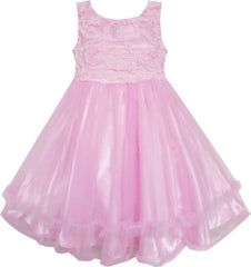 Girls Dress Shinning Sequins Tulle Layers Wedding Pageant Size 2-12 Years