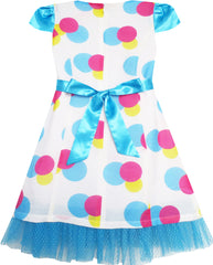 Girls Dress Turn-Down Collar Striped Blooming Rose Flower Size 2-12 Years