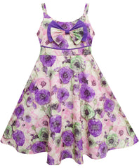 Girls Dress Hot Flower Belt Party Christmas Size 2-12 Years