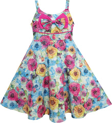 Girls Dress Hot Flower Belt Party Christmas Size 2-12 Years