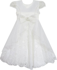 Flower Girls Dress Tiered Ruffle Skirt Pageant Size 3-10 Years