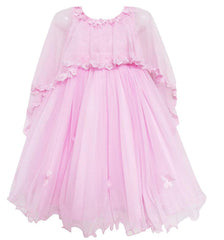 Girls Dress Cape Cloak Dress Butterfly Wedding Size 3-14 Years