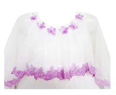 Girls Dress Cape Cloak Dress Butterfly Wedding Size 3-14 Years