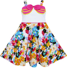 Girls Dress Hot Flower Belt Party Christmas Size 2-12 Years