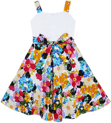 Girls Dress Hot Flower Belt Party Christmas Size 2-12 Years