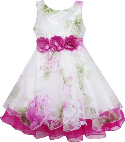 Girls Dress Tulle Bridal Lace With Flower Detailing Size 3-14 Years