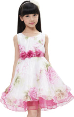 Girls Dress Tulle Bridal Lace With Flower Detailing Size 3-14 Years