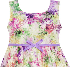 Girls Dress Sky Fantasy Colorful Angel Wings Feather Print Size 4-14 Years