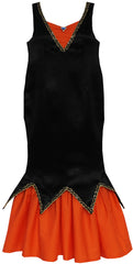 Girls Dress Pumpkin Costume Halloween Trick Treat Party Size 3-14 Years