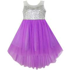 Flower Girl Dress Champagne Sequin Hi-low Wedding Bridesmaid Size 4-14 Years