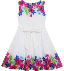 Girls Dress Dot Flower Embroidered Size 2-10 Years