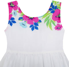 Girls Dress Dot Flower Embroidered Size 2-10 Years