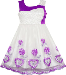 Girls Dress Bow Tie Color Contrast Size 4-12 Years