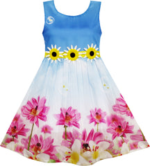 Girls Dress Striped Rose Print Tulle Size 4-14 Years