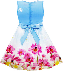 Girls Dress Striped Rose Print Tulle Size 4-14 Years