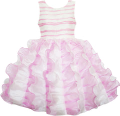 Girls Dress Pleated Tulle Princess Party Wedding Pageant Size 7-14 Years