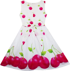 Girls Dress Dot Flower Embroidered Size 2-10 Years