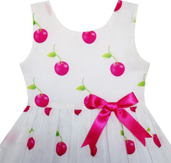 Girls Dress Dot Flower Embroidered Size 2-10 Years