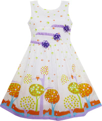 Girls Dress Striped Rose Print Tulle Size 4-14 Years