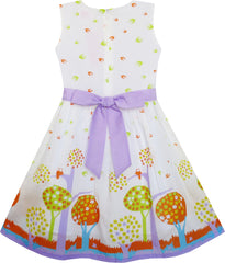 Girls Dress Striped Rose Print Tulle Size 4-14 Years