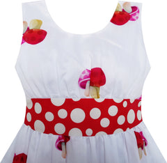 Girls Dress Rose Flower Print Butterfly Embroidery Size 4-12 Years