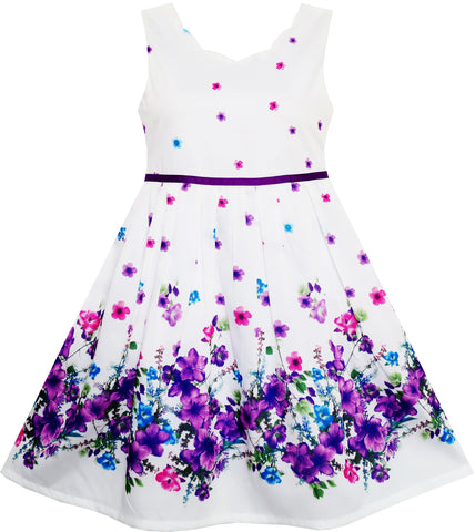 Girls Dress Flower Petal Summer Sundress Butterfly Size 4-12 Years