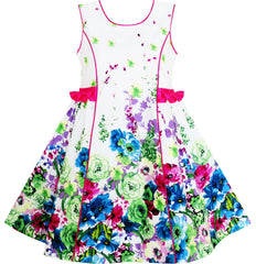 Girls Dress One Shoulder Sea Star Flower Dress Birthday Party Size 4-12 Years