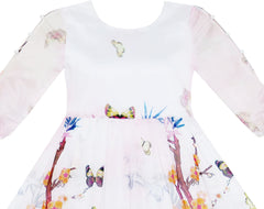 Girls Dress Butterfly Elegant Chinese Plum Flower Bamboo Size 4-10 Years