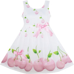 Girls Dress Dot Flower Embroidered Size 2-10 Years