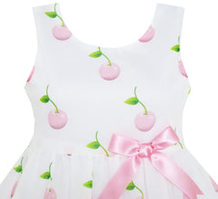 Girls Dress Dot Flower Embroidered Size 2-10 Years