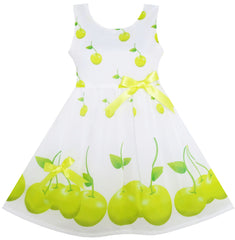 Girls Dress Dot Flower Embroidered Size 2-10 Years