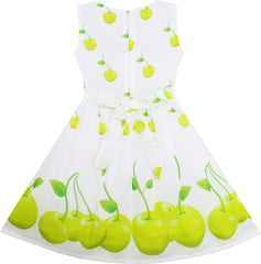 Girls Dress Dot Flower Embroidered Size 2-10 Years