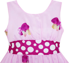 Girls Dress Rose Flower Print Butterfly Embroidery Size 4-12 Years