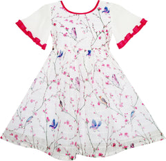 Girls Dress Embroidered Butterfly Dress Princess Pageant Size 4-14 Years