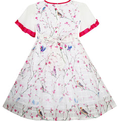 Girls Dress Embroidered Butterfly Dress Princess Pageant Size 4-14 Years