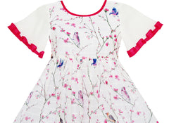 Girls Dress Embroidered Butterfly Dress Princess Pageant Size 4-14 Years