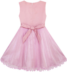 Girls Dress Tulle Bridal Lace With Flower Detailing Size 3-14 Years