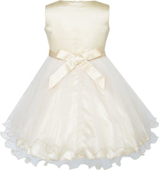 Girls Dress Elegant Wedding Gown Bridesmaid Tulle Flower Size 4-14 Years