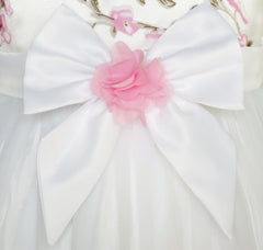 Girls Dress Tulle Bridal Lace With Flower Detailing Size 3-14 Years