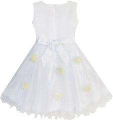 Girls Dress Tulle Bridal Lace With Flower Detailing Size 3-14 Years